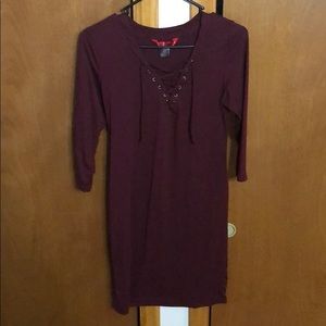 Burgundy body con dress